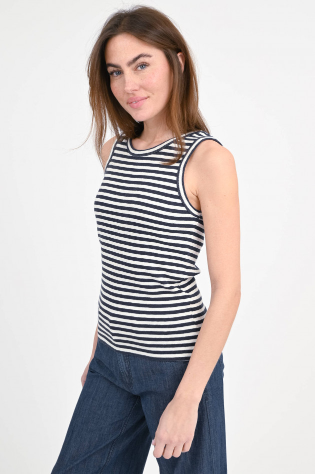 Hartford Gestreiftes Ripp-Tanktop TENEST in Navy/Weiß