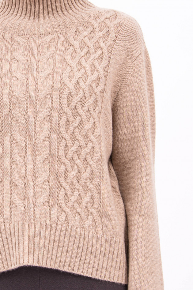 Heartbreaker Kaschmir Pullover mit raffinierten Muster in Natur