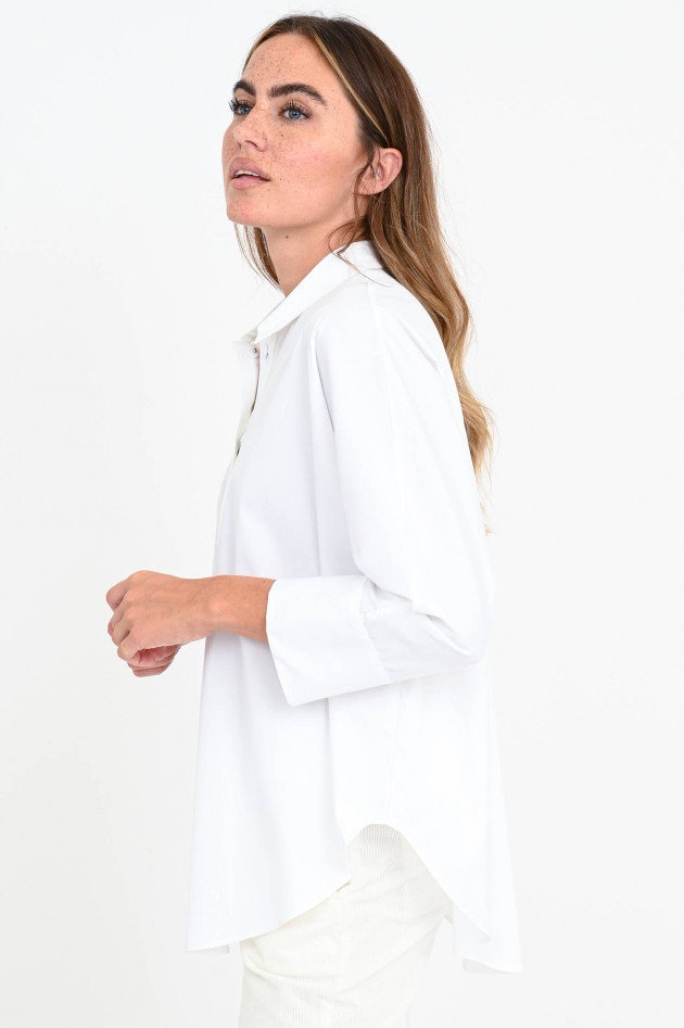 Hemisphere Oversized Bluse mit rundem Saum in Weiß