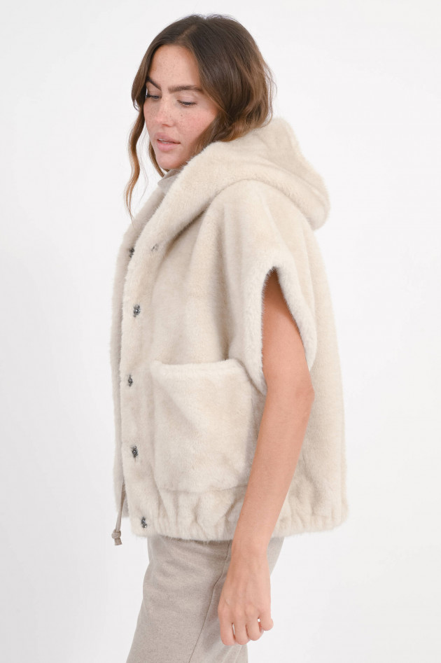 Hemisphere Weste aus Fellimitat in Beige