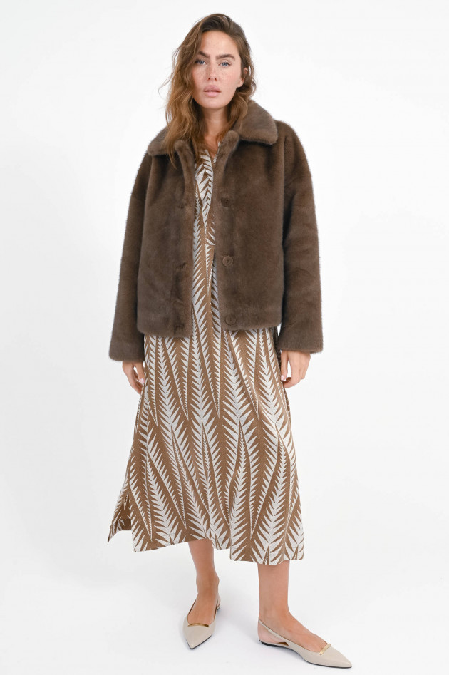 Hemisphere Fellimitatjacke in Mokka