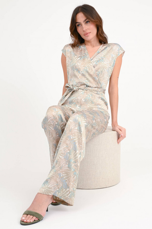 Hemisphere Jumpsuit FLIKA in Beige/Blau gemustert