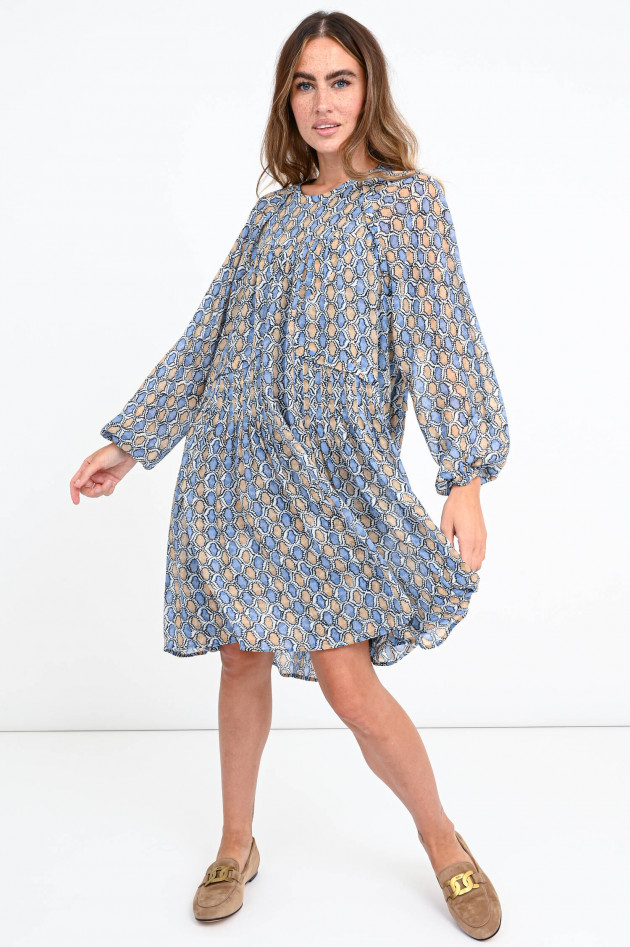 Hemisphere Viskose Kleid PANTA in Blau/Beige