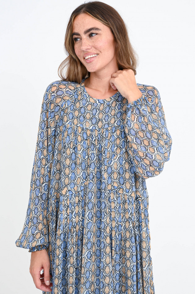 Hemisphere Viskose Kleid PANTA in Blau/Beige