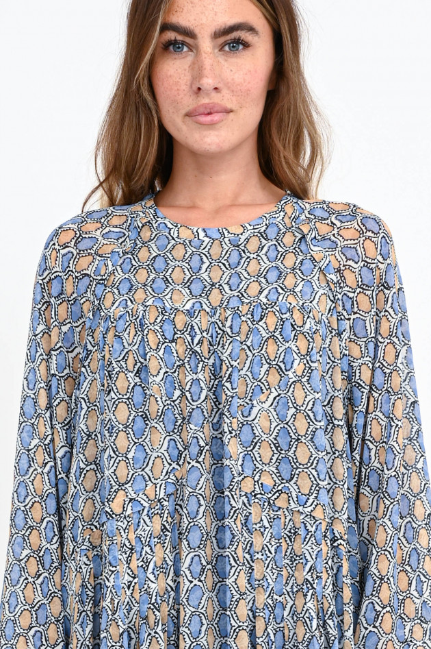 Hemisphere Viskose Kleid PANTA in Blau/Beige