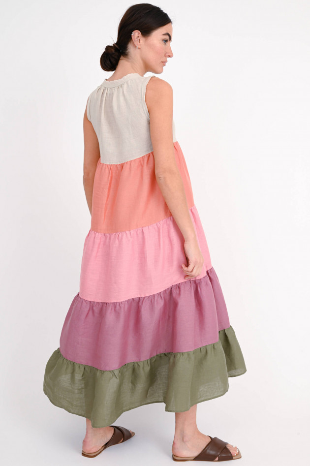 Hemisphere Leinenkleid ROSIE in Rosa/Oliv/Beige