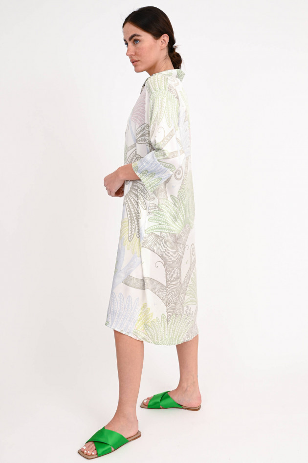 Hemisphere Seidenkleid FANCY mit Blätter-Print in Rosé