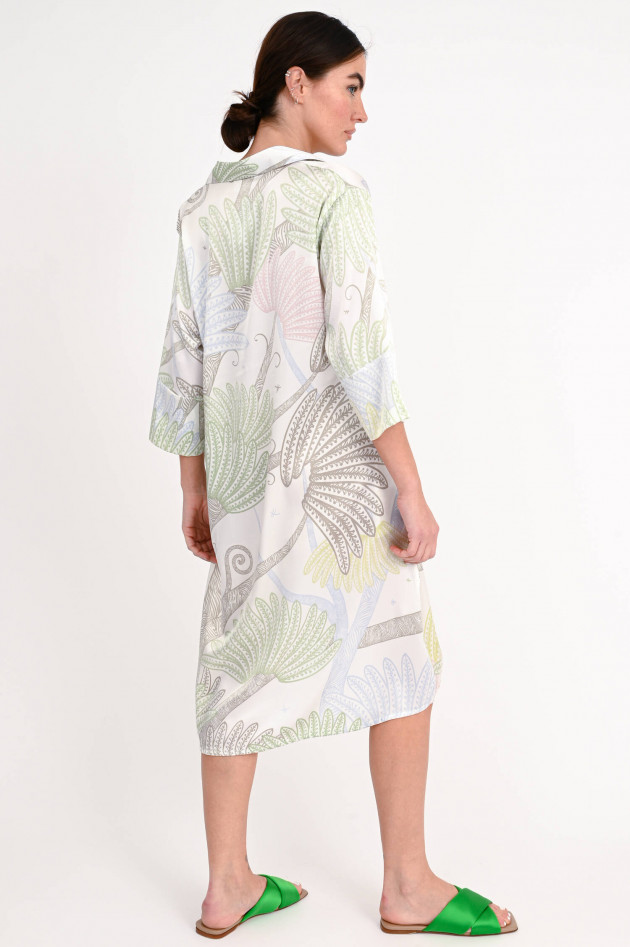 Hemisphere Seidenkleid FANCY mit Blätter-Print in Rosé