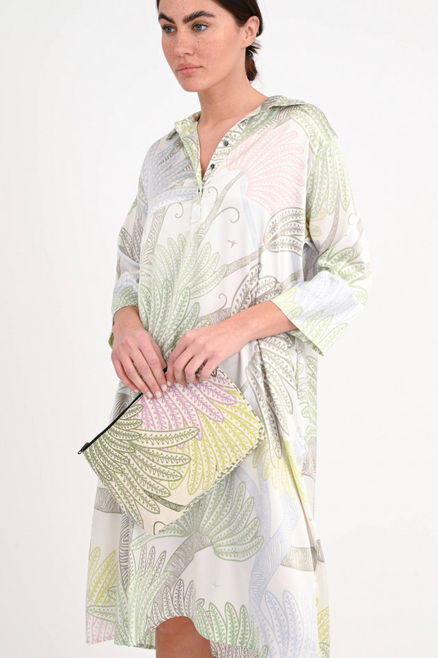 Hemisphere Seidenkleid FANCY mit Blätter-Print in Rosé