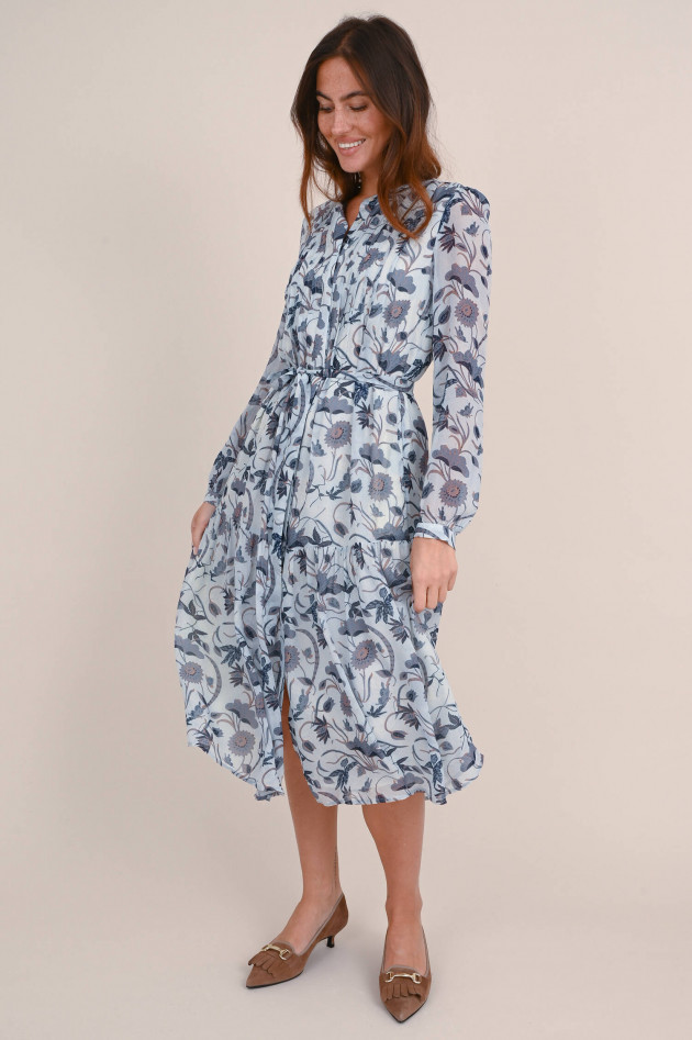Hemisphere Viskose Kleid mit floralem Muster in Hellblau