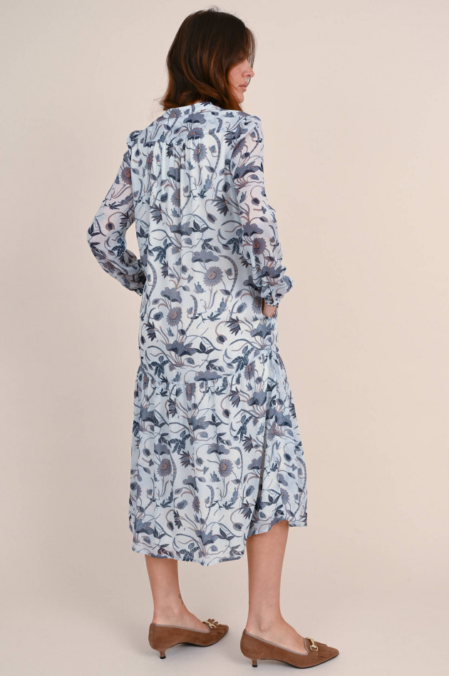 Hemisphere Viskose Kleid mit floralem Muster in Hellblau