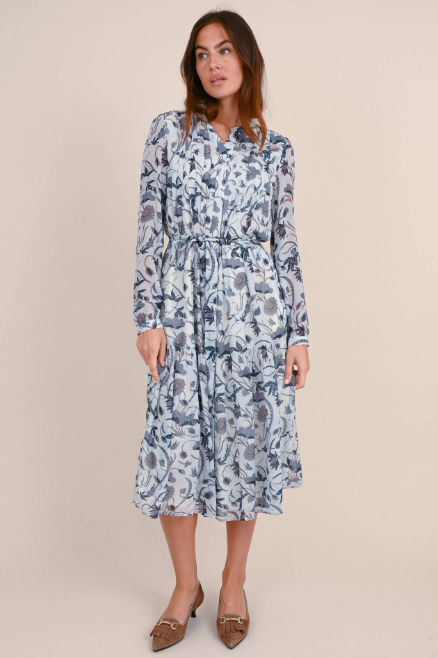 Hemisphere Viskose Kleid mit floralem Muster in Hellblau