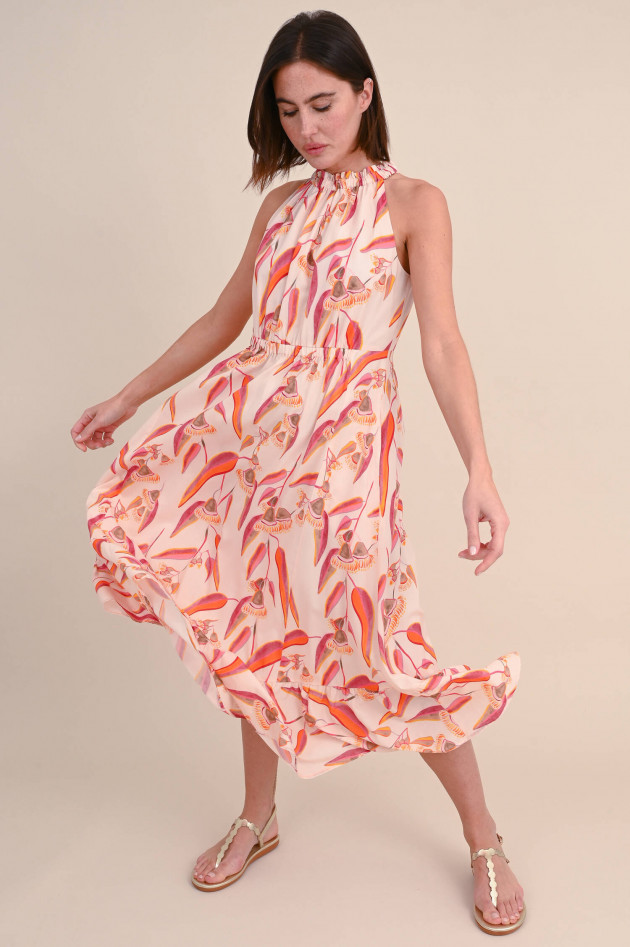 Hemisphere Kleid JERUME mit Collier-Kragen in Pink/Papaya