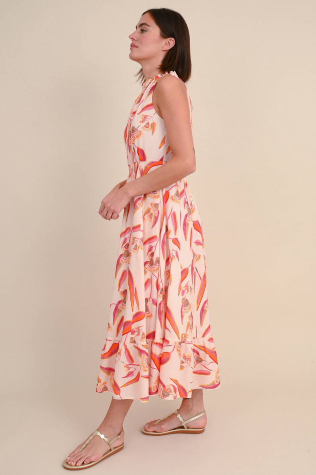 Hemisphere Kleid JERUME mit Collier-Kragen in Pink/Papaya