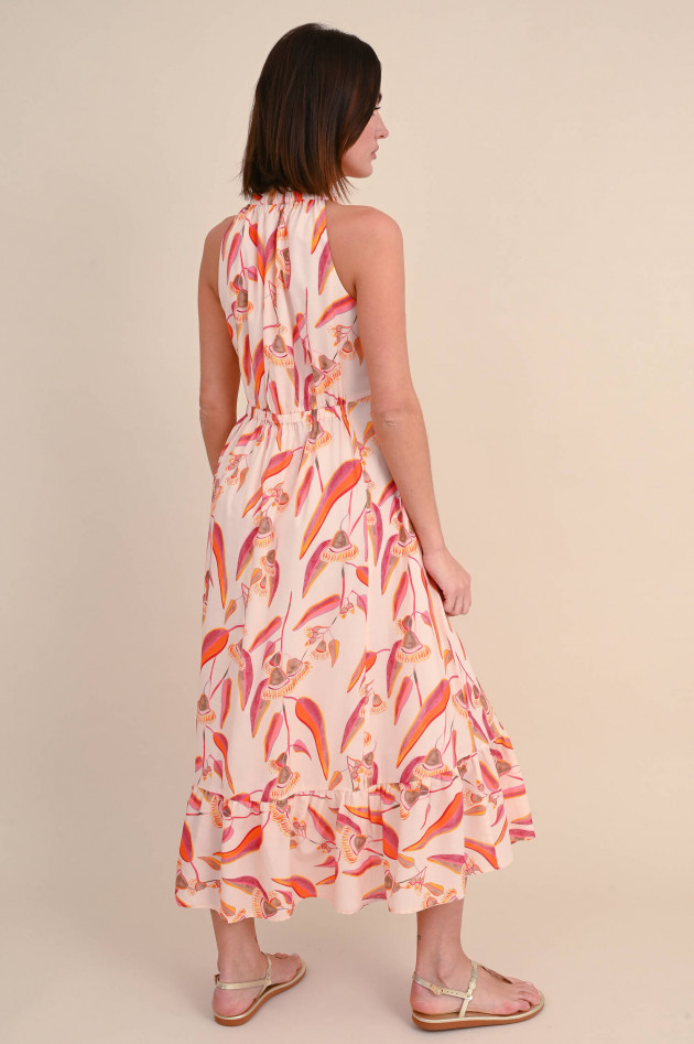 Hemisphere Kleid JERUME mit Collier-Kragen in Pink/Papaya