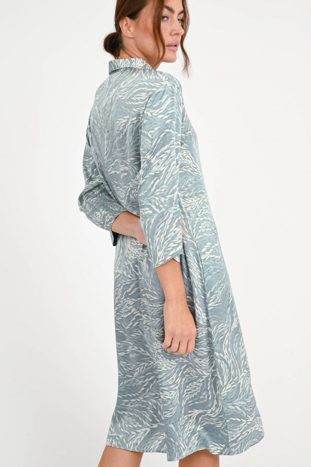Hemisphere Hemdblusenkleid in Blaugrün gemustert