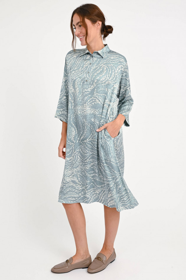 Hemisphere Hemdblusenkleid in Blaugrün gemustert