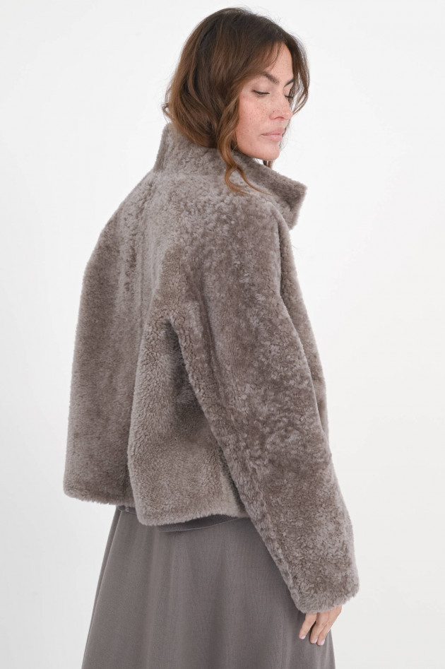 Hemisphere Jacke aus Lammfell in Taupe