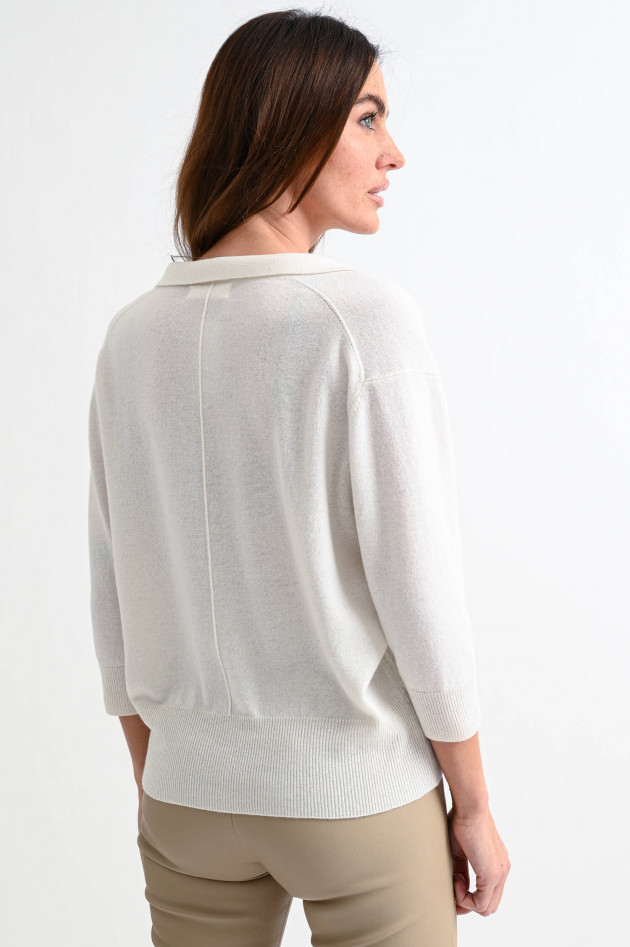Hemisphere Cashmere Pullover mit Umlegekragen in Offwhite
