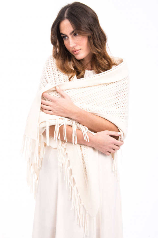 Hemisphere Poncho mit Quasten in Natur