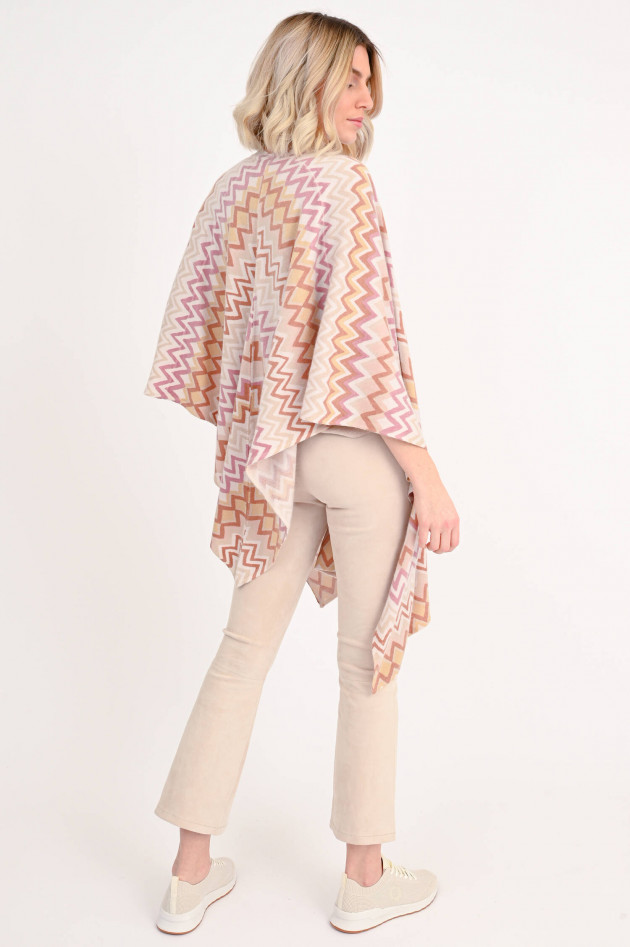 Hemisphere Cashmere Cape mit Allover Muster in Rosa/Beige