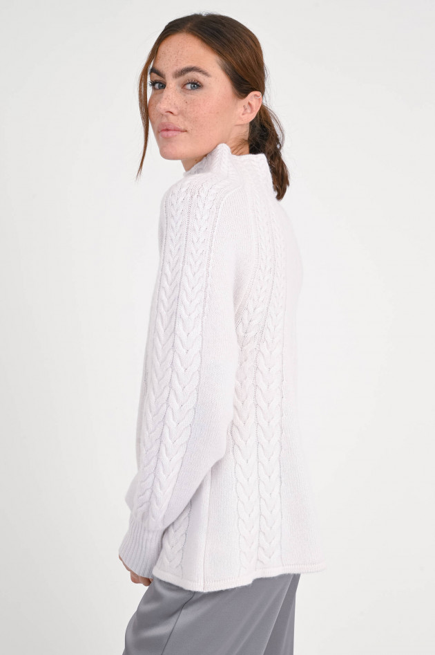 Hemisphere Strickpullover aus Woll-Seide-Mix in Creme
