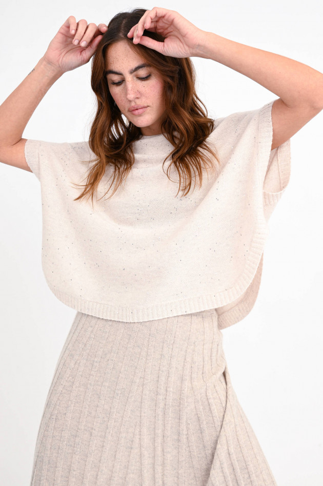 Hemisphere Pullunder mit Pailletten aus Cashmere in Beige