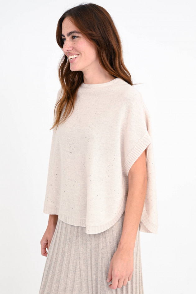 Hemisphere Pullunder mit Pailletten aus Cashmere in Beige