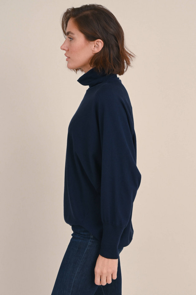 Hemisphere Merino Feinstrick Pullover in Navy