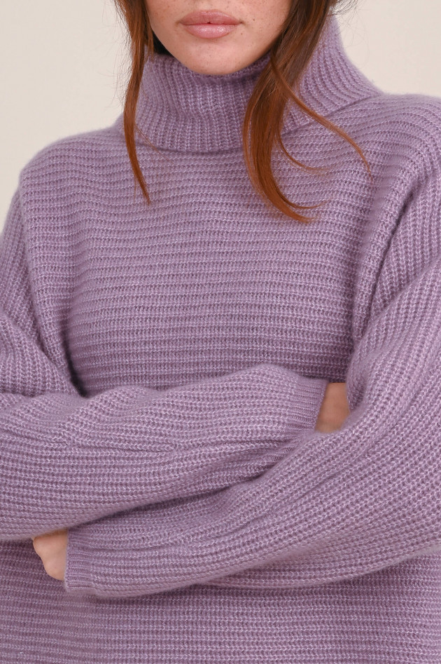 Hemisphere Querrippstrick Pullover in Violett
