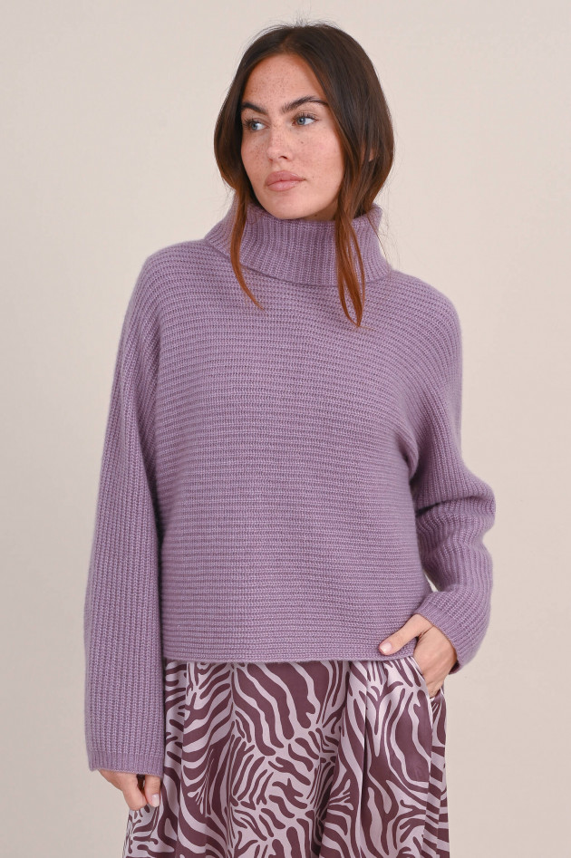 Hemisphere Querrippstrick Pullover in Violett
