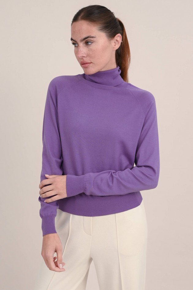 Hemisphere Merino Rollkragen Pullover in Violett