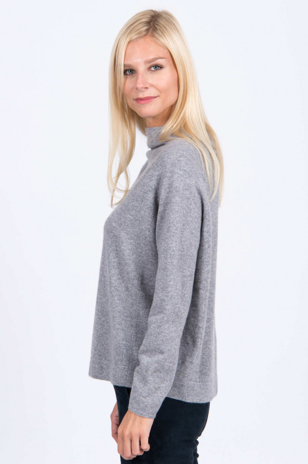 Hemisphere Kaschmirpullover mit Stehkragen in Grau