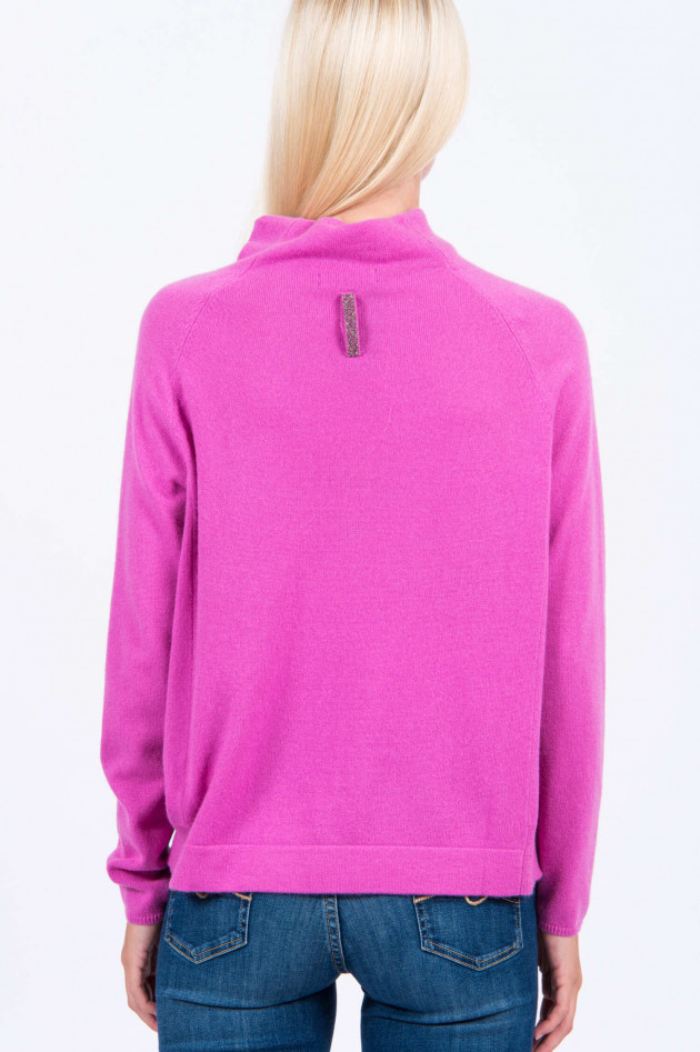 Hemisphere Kaschmir Pullover mit Stehkragen in Pink