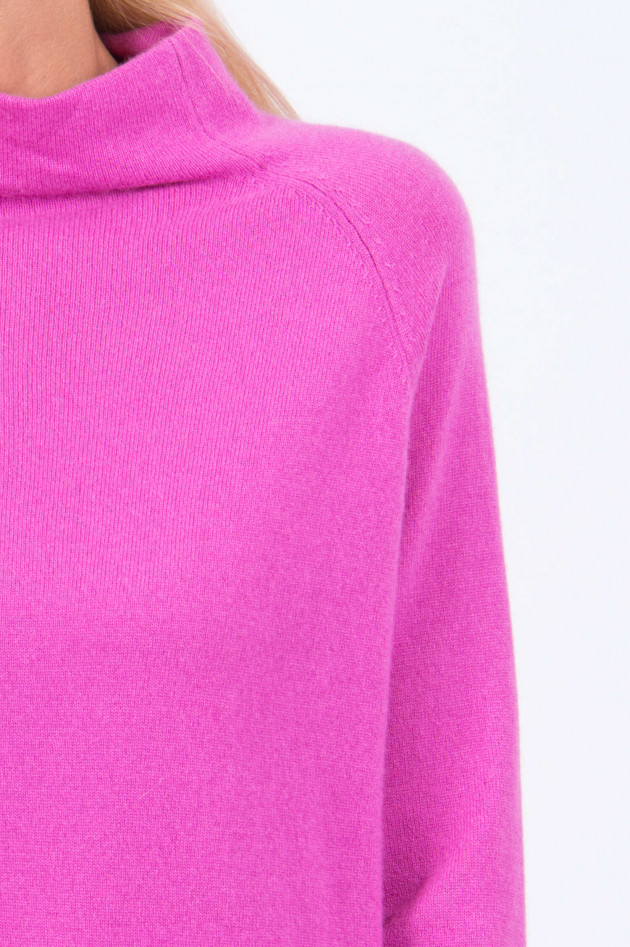 Hemisphere Kaschmir Pullover mit Stehkragen in Pink