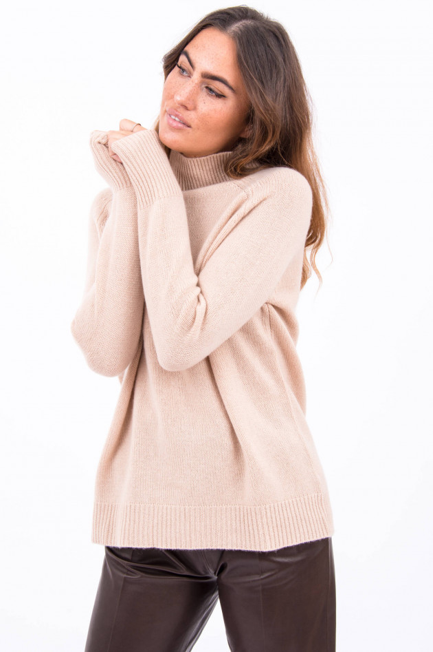 Hemisphere Kaschmir Pullover mit Lochmuster in Natur