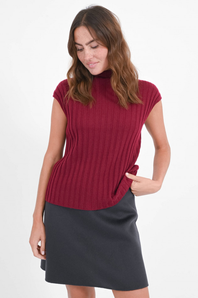 Hemisphere Rippstrick Pullunder aus Cashmere in Bordeaux