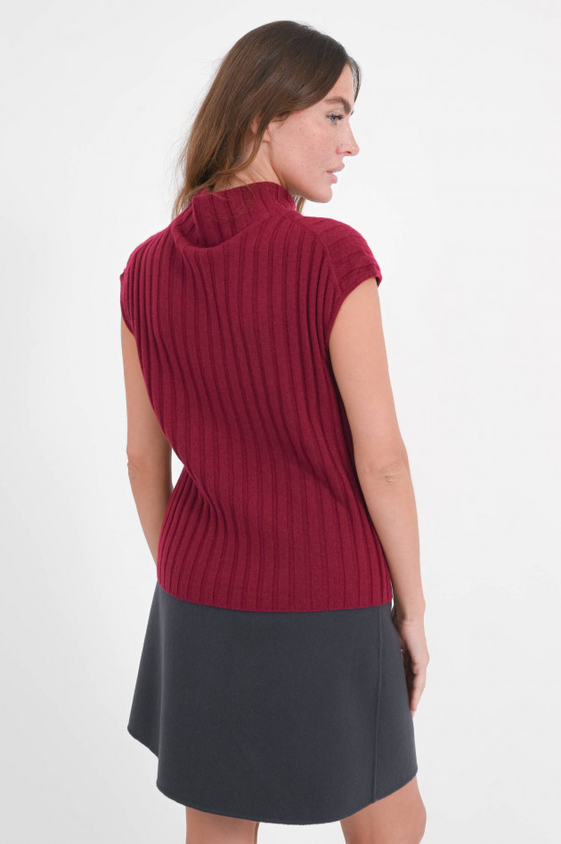 Hemisphere Rippstrick Pullunder aus Cashmere in Bordeaux