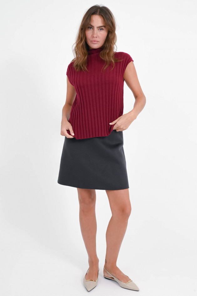 Hemisphere Rippstrick Pullunder aus Cashmere in Bordeaux