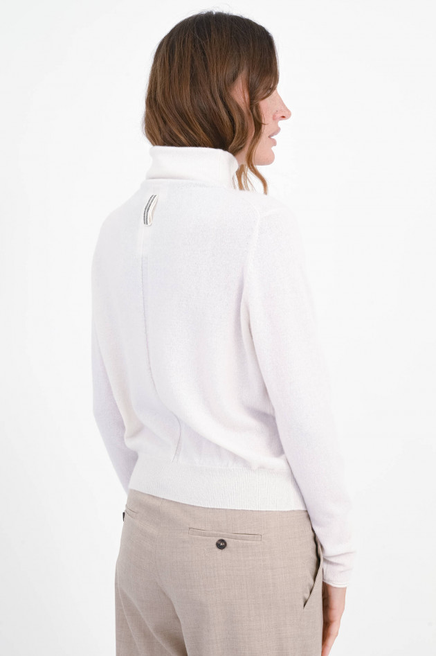 Hemisphere Turtle-Neck Pullover aus Cashmere in White Cloud