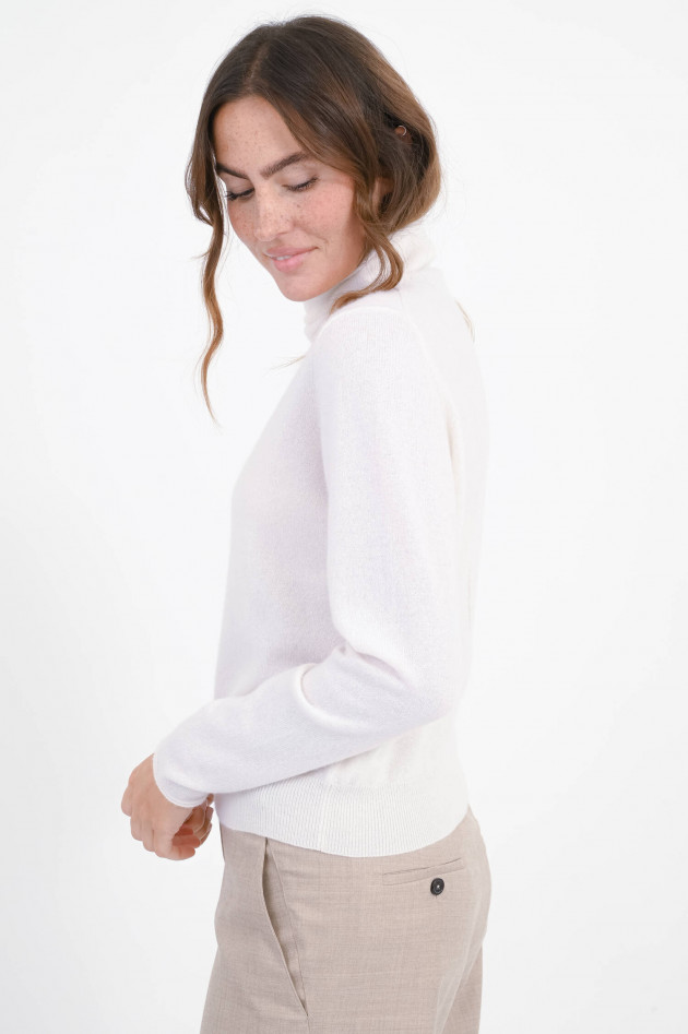 Hemisphere Turtle-Neck Pullover aus Cashmere in White Cloud