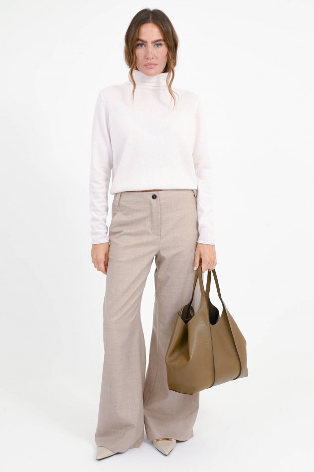 Hemisphere Turtle-Neck Pullover aus Cashmere in White Cloud