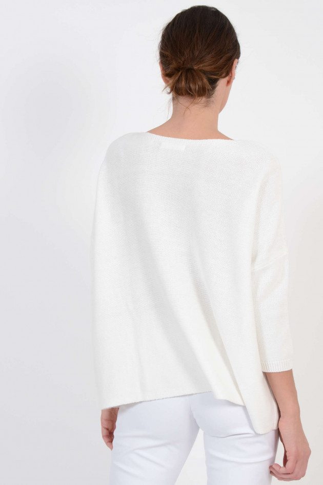 Hemisphere Oversized - Pullover bestickt in Weiß
