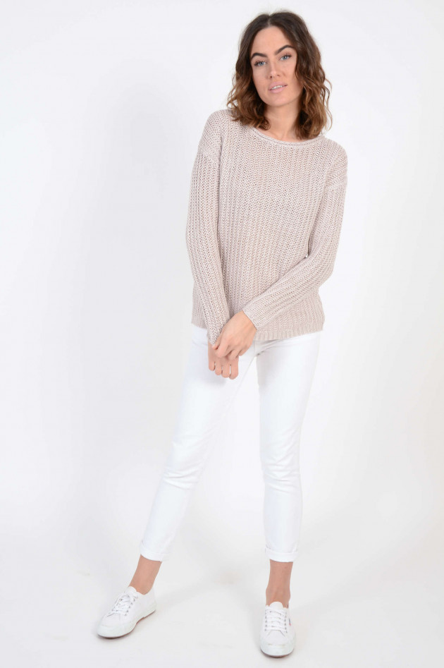 Hemisphere Leinenpullover in Beige