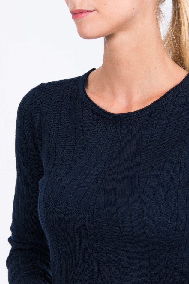 Hemisphere Strickshirt mit U-Boot Ausschnitt in Navy