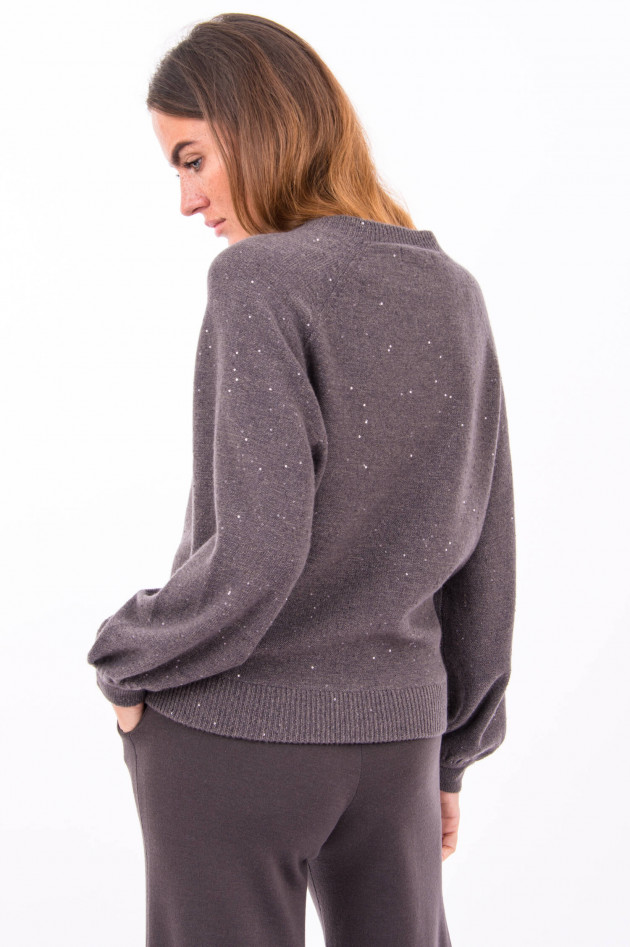 Hemisphere Kaschmir Pullover mit Pailletten Details in Braun