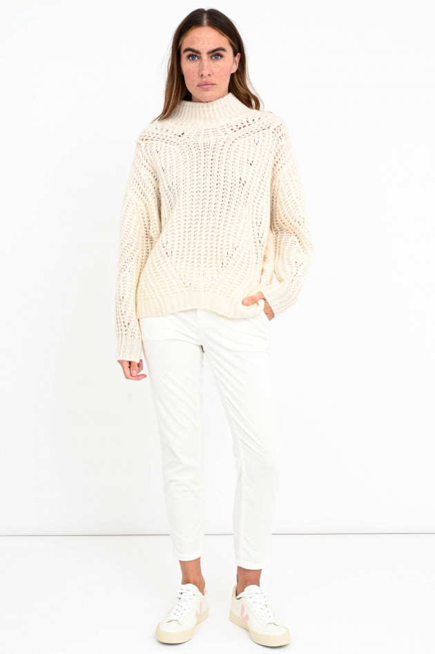 Hemisphere Kaschmir-Seiden-Mix Grobstrick-Pullover in Creme