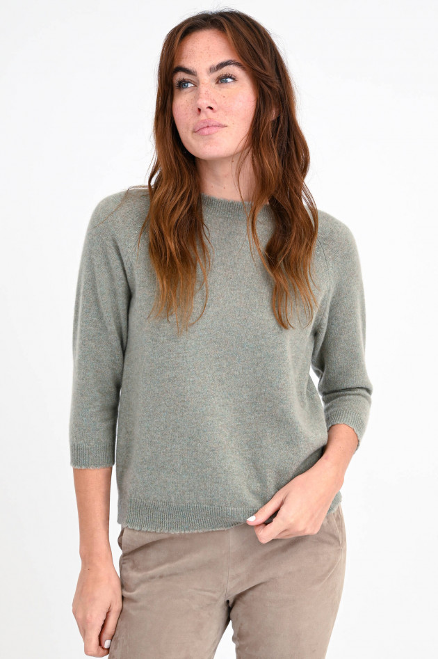 Hemisphere Melierter Pullover aus Cashmere in Salbei/Beige