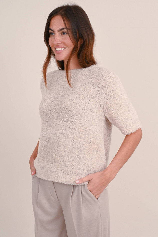 Hemisphere Bouclé Strickshirt in Beige