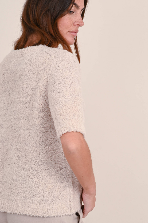 Hemisphere Bouclé Strickshirt in Beige